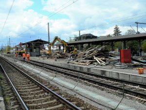 DB-Bahnhof Weilheim i.Ob - beim Umbau 2016