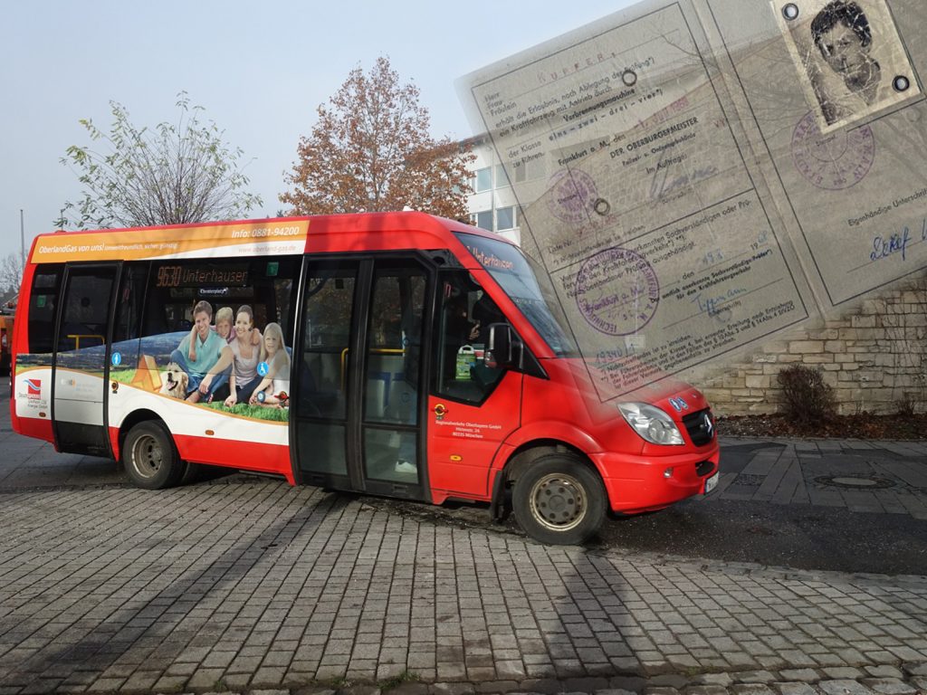 Stadtbus und alter Führerschein