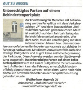 Agenda-Kolumne 'Gut zu wissen' Nr.16 im Weilheimer Tagblatt vom 4.4.23